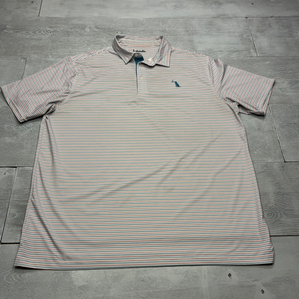 Local Boy Outfitters Polo Shirt Mens XL Multi Color Stripe Performance Golf Top